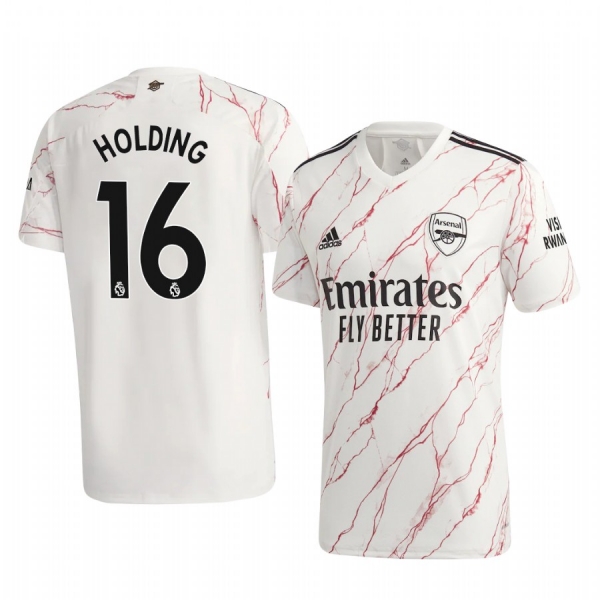 Rob Holding Arsenal 2020-21 Away Men's White Replica Jersey