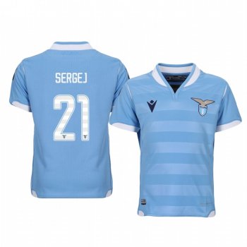 Youth Sergej Milinkovic-Savic Lazio 19-20 Home Light Blue Short Sleeve Jersey