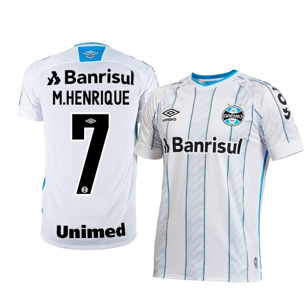 Gremio Matheus Henrique 2020-21 Away Men's White Short Sleeve Jersey