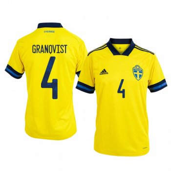 Sweden Andreas Granqvist Men's 2020 Home Authentic Short Sleeve Jersey