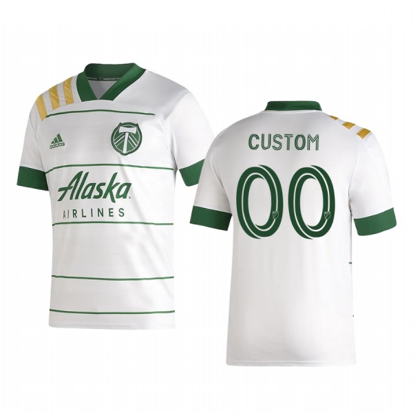 Youth Portland Timbers Custom Youth White Secondary Short Sleeve Jersey 2020