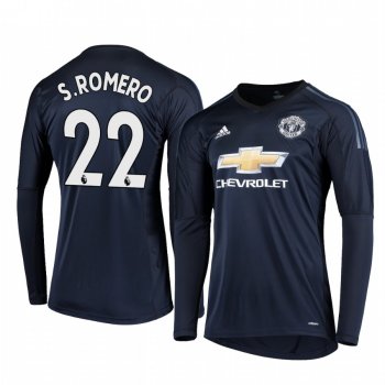 Men's Sergio Romero Manchester United Home Goalkeeper Navy Jersey