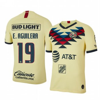 Emanuel Aguilera Club America 19-20 Home Men's Yellow Short Sleeve Jersey