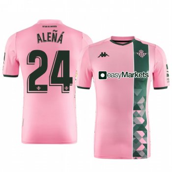 Real Betis Carles Alena Men's Pink Third Short Sleeve Jersey 19-20