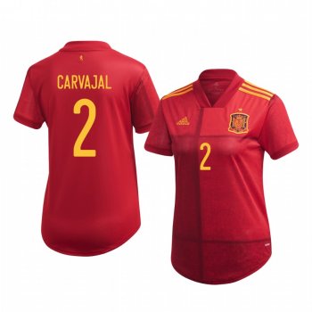 Women's Dani Carvajal Spain UEFA Euro 2020 Home Red Authentic Jersey