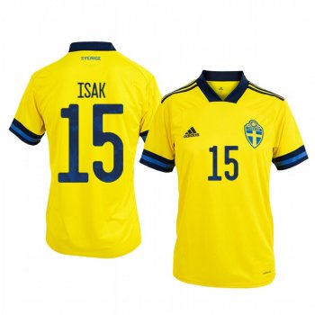 Sweden Alexander Isak Men's 2020 Home Authentic Short Sleeve Jersey