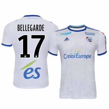 Jean-Ricner Bellegarde Strasbourg 19-20 White Away Replica Jersey Men's