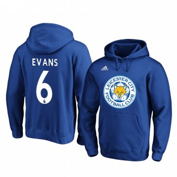 Jonny Evans Leicester City Royal Team Logo Pullover Hoodie