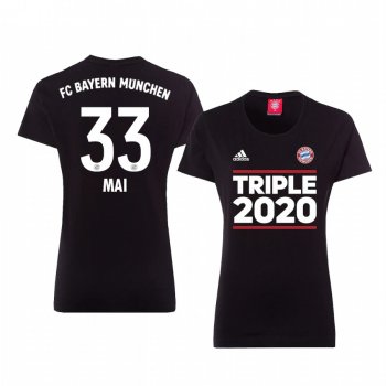 Women's Bayern Munich Black Triple 2020 Short Sleeve T-Shirt