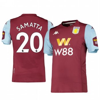 Aston Villa Mbwana Samatta Men's Red Home Short Sleeve Jersey 19-20