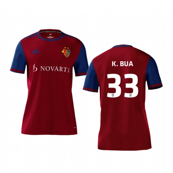 Youth Basel Kevin Bua Red Home Short Sleeve Jersey 19-20