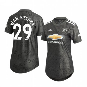 Women's Aaron Wan-Bissaka Manchester United 2020-21 Away Black Short Sleeve Jersey