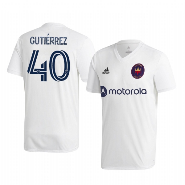 Brian Gutiérrez Chicago Fire 2020-21 Away Men's White Short Sleeve Jersey