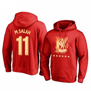 Mohamed Salah Liverpool We Won It Six Times Red Iconic Logo Pullover Hoodie