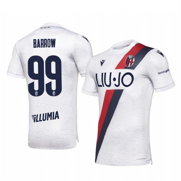 Bologna Musa Barrow Men's White Away Short Sleeve Jersey 19-20