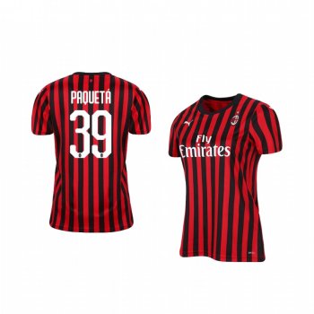 Women's AC Milan Lucas Paquetá 19-20 Home Short Sleeve Jersey