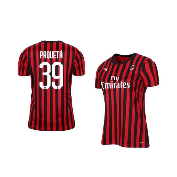 Women's AC Milan Lucas Paquetá 19-20 Home Short Sleeve Jersey