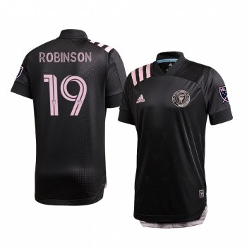 Robbie Robinson Inter Miami Black 2020 Inaugural Away Men's Authentic Short Sleeve Jersey