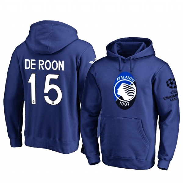 Marten de Roon Atalanta Team Logo Royal 2020 UEFA Champion League Pullover Hoodie