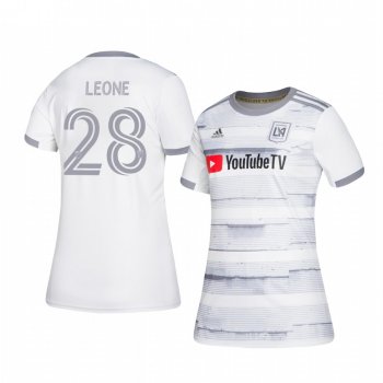 Women's Tony Leone Los Angeles FC 2020-21 Away Replica Short Sleeve White Jersey