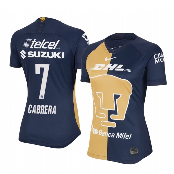 Women's David Cabrera Pumas UNAM 19-20 Navy Third Replica Stadium Jersey