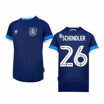 Youth Huddersfield Town Christopher Schindler 19-20 Away Navy Short Sleeve Jersey