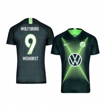 Youth VfL Wolfsburg Wout Weghorst Dark Green Home Short Sleeve Jersey 19-20