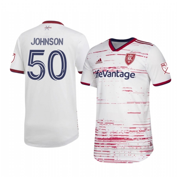 Sam Johnson Real Salt Lake 2020 Away Authentic Short Sleeve White Jersey