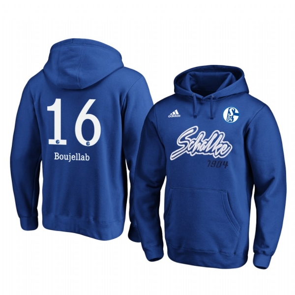 Nassim Boujellab Schalke 04 2020 Royal Wordmark Pullover Hoodie Classic