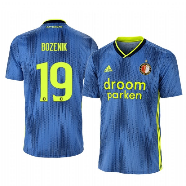 Robert Bozenik Feyenoord 19-20 Away Men's Blue Official Short Sleeve Jersey