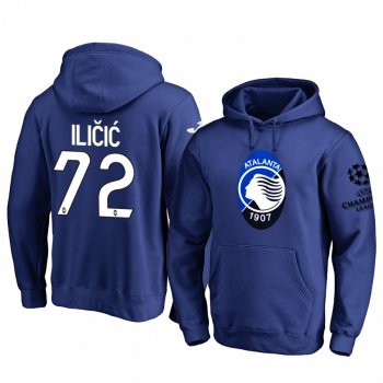 Josip Ilicic Atalanta Team Logo Royal 2020 UEFA Champion League Pullover Hoodie