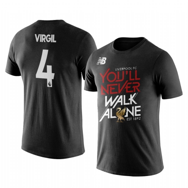 Men's Virgil van Dijk Liverpool Anthem Official Short Sleeve T-shirt