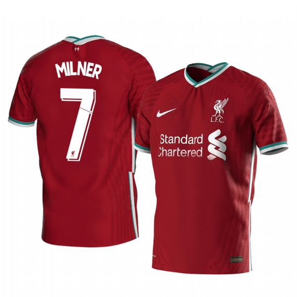 James Milner Liverpool 2020-21 Red Home Men's Short Sleeve Jersey