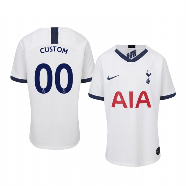 Youth Custom Tottenham Hotspur 19-20 Home Youth White Short Sleeve Jersey