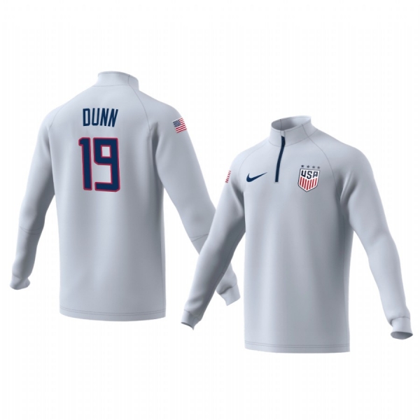 Crystal Dunn USWNT White Quarter Zip Team Logo Long Sleeve Jacket