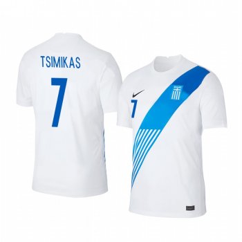 Kostas Tsimikas Greece 2020 White Home Men's Short Sleeve Jersey