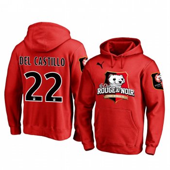 Romain Del Castillo Stade Rennais Red Team Logo Pullover Hoodie