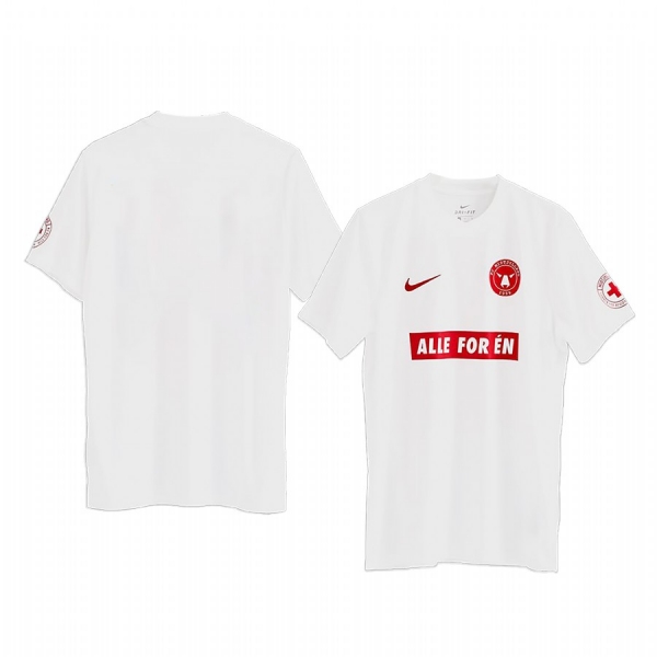 Midtjylland 2020 White Alle For én Men's Short Sleeve Jersey