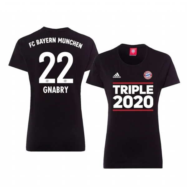 Women's Bayern Munich Black Triple 2020 Short Sleeve T-Shirt