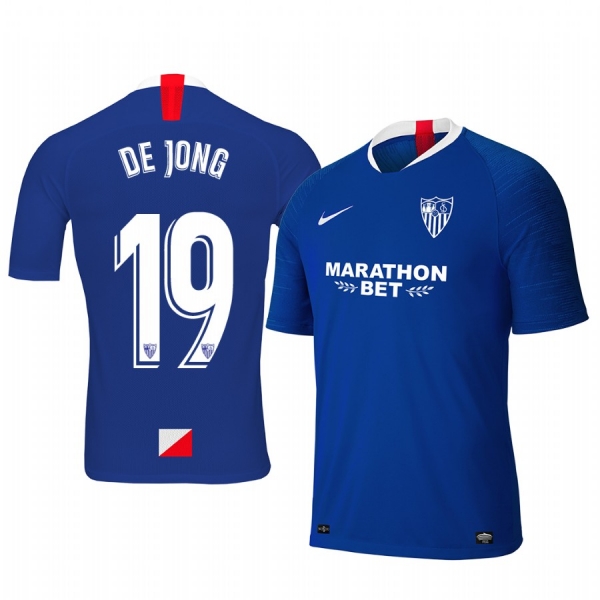 Luuk de Jong Sevilla 19-20 Third Men's Blue Short Sleeve Jersey