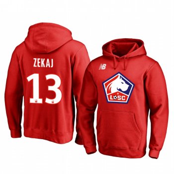 Arton Zekaj Lille OSC Red Team Logo Pullover Hoodie