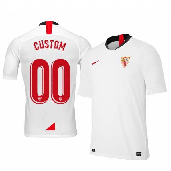 Youth Custom Sevilla 19-20 Home Youth White Short Sleeve Jersey