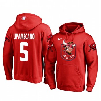 Dayot Upamecano RB Leipzig Red Team Logo Pullover Hoodie