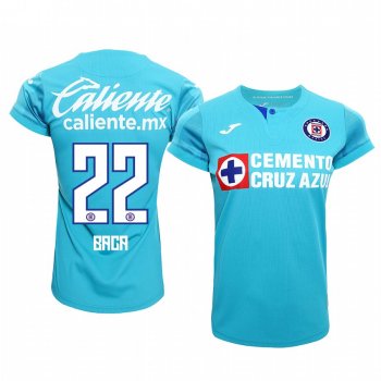 Women's Rafael Baca Cruz Azul 19-20 Light Blue Third Short Sleeve Jersey