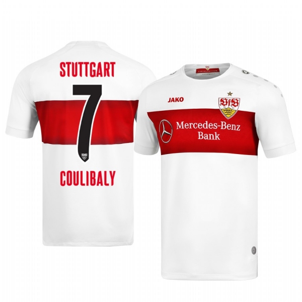 VfB Stuttgart Tanguy Coulibaly Men's 19-20 Home Replica Short Sleeve Jersey