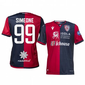 Men's Giovanni Simeone Cagliari Calcio 19-20 Home Jersey