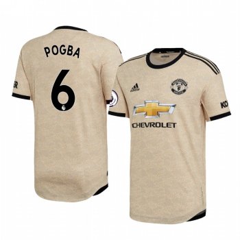 Paul Pogba Manchester United 2020 Away Authentic Short Sleeve Tan Jersey