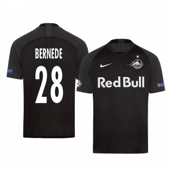 Antoine Bernede Red Bull Salzburg European Away Black Short Sleeve Jersey