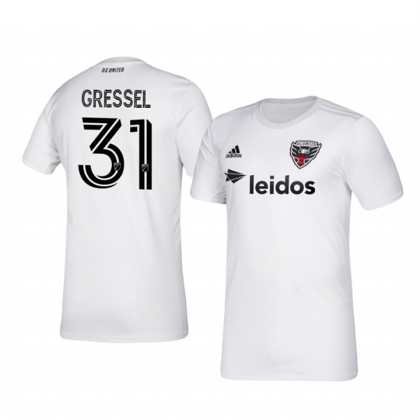 Julian Gressel D.C. United 2020-21 Away Men's White Short Sleeve Jersey