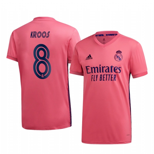 Toni Kroos Real Madrid 2020-21 Away Men's Pink Short Sleeve Jersey